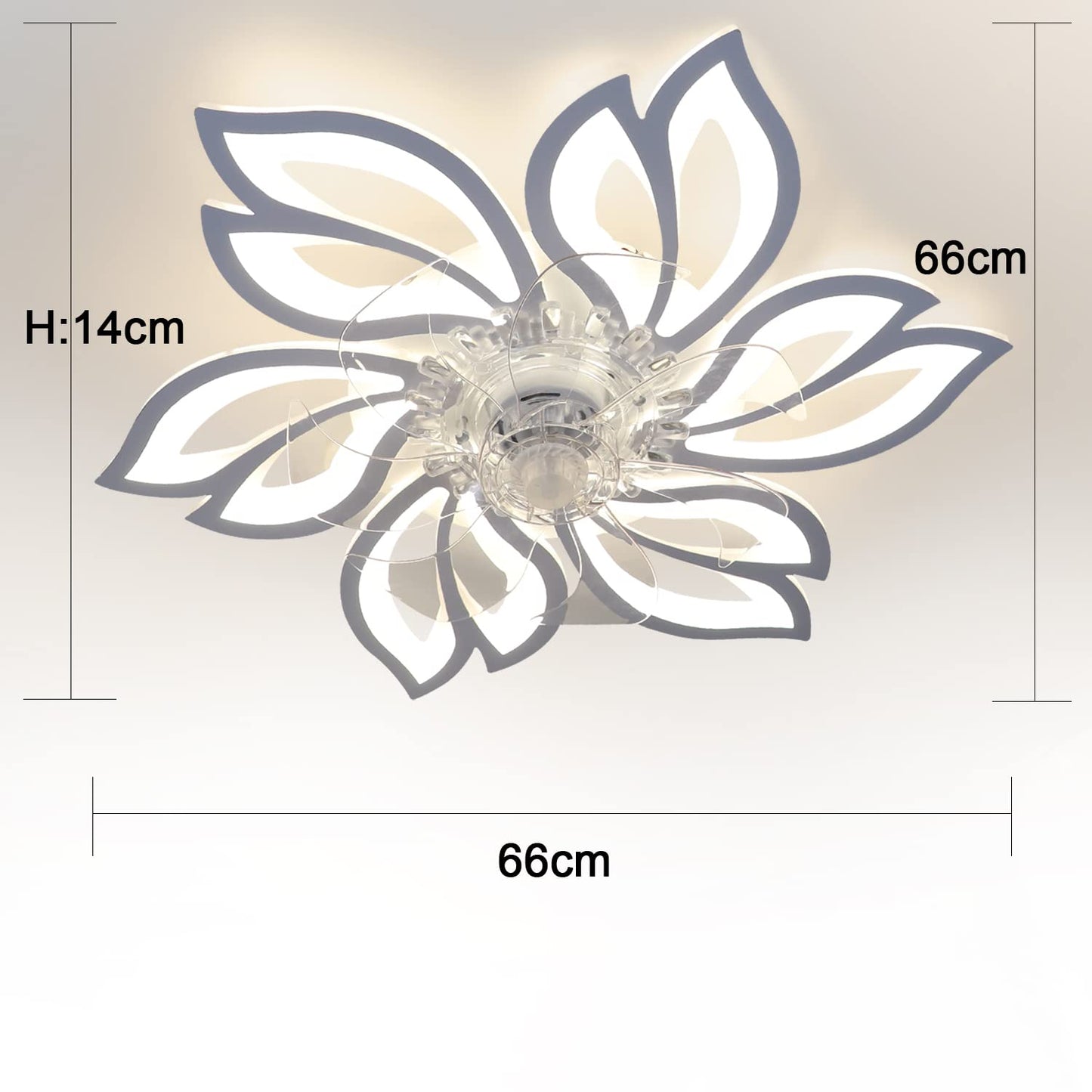 ZMH Deckenventilator Mit Beleuchtung und Fernbedienung Leise - LED Deckenlampe Dimmbar Ventilator Timing Deckenleuchte Kreativer 6 Lichter Design Wohnzimmer Fan Sommer-/Winter für Schlafzimmer