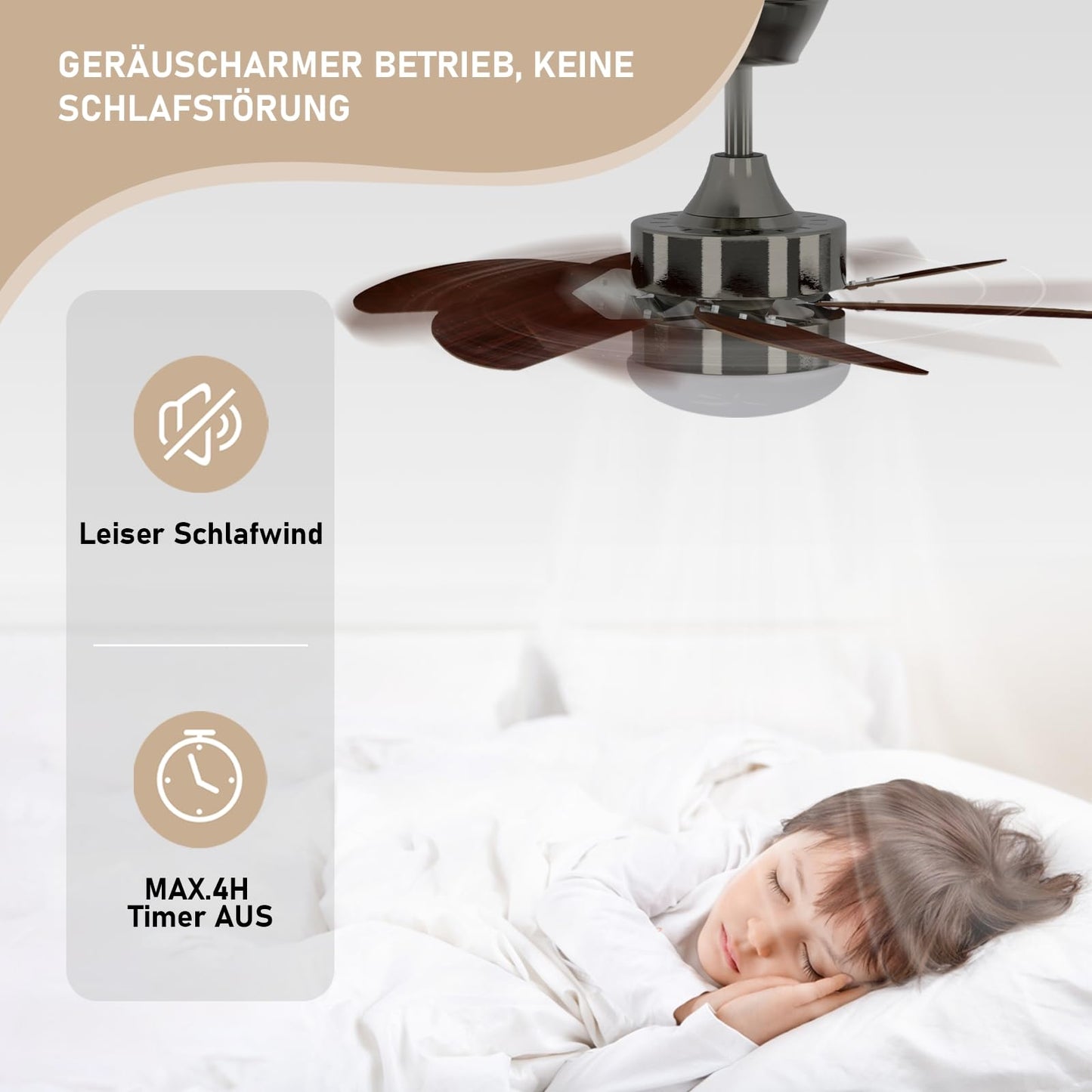 ZMH Deckenventilator Mit Beleuchtung und Fernbedienung Leise - Deckenlampe Wohnzimmer 6 Flügeln Ø75 cm Ventilator Timing Deckenleuchte Fan Sommer-/Winter für Schlafzimmer Esszimmer/Chrom