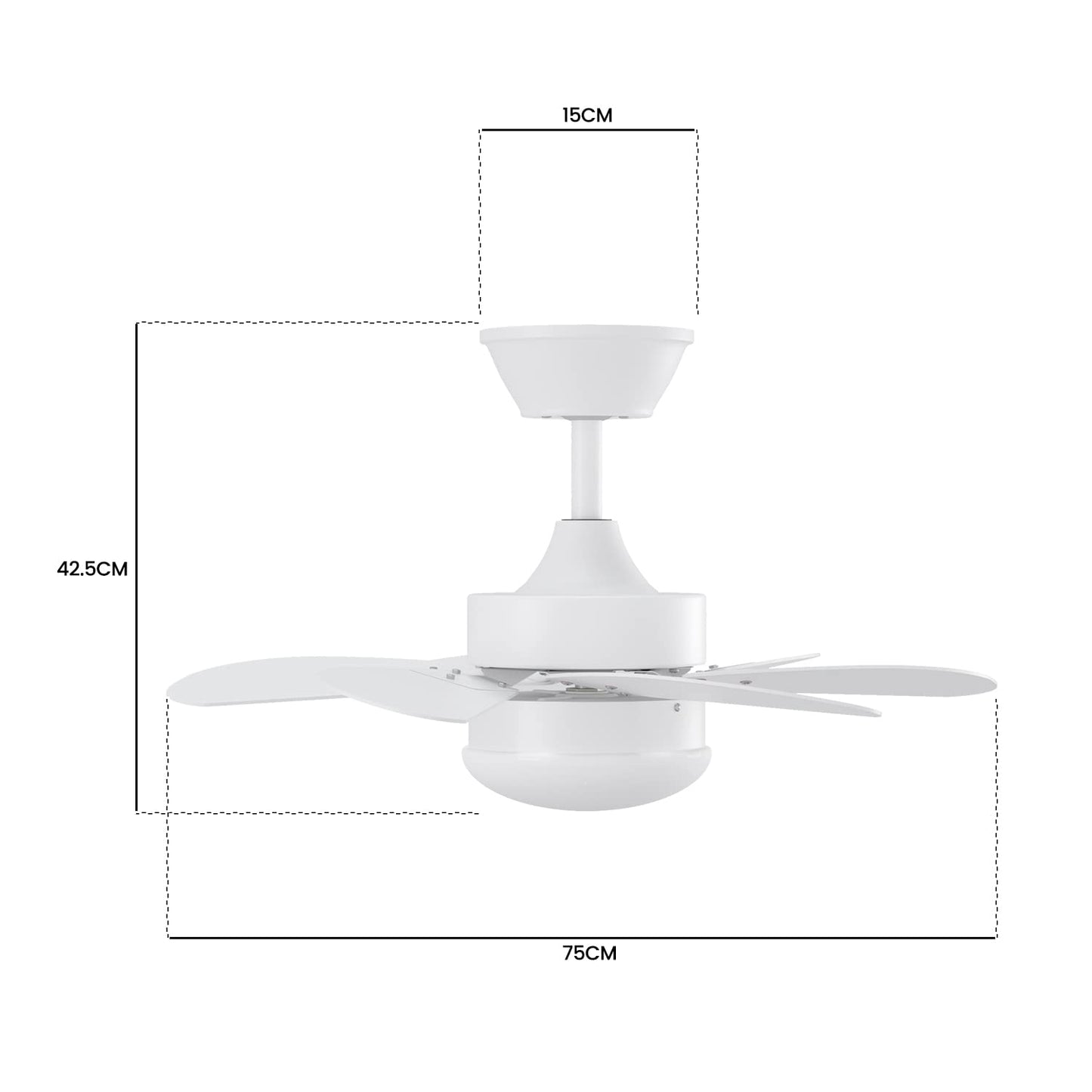 ZMH Deckenventilator Mit Beleuchtung und Fernbedienung Leise - Deckenlampe Wohnzimmer 6 Flügeln Ø75 cm Ventilator Timing Deckenleuchte Fan Sommer-/Winter für Schlafzimmer Küche - Ohne Glühbirne