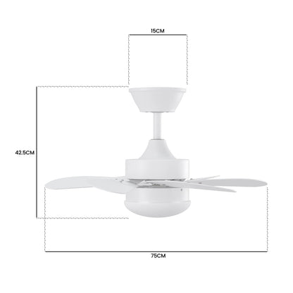 ZMH Deckenventilator Mit Beleuchtung und Fernbedienung Leise - Deckenlampe Wohnzimmer 6 Flügeln Ø75 cm Ventilator Timing Deckenleuchte Fan Sommer-/Winter für Schlafzimmer Küche - Ohne Glühbirne