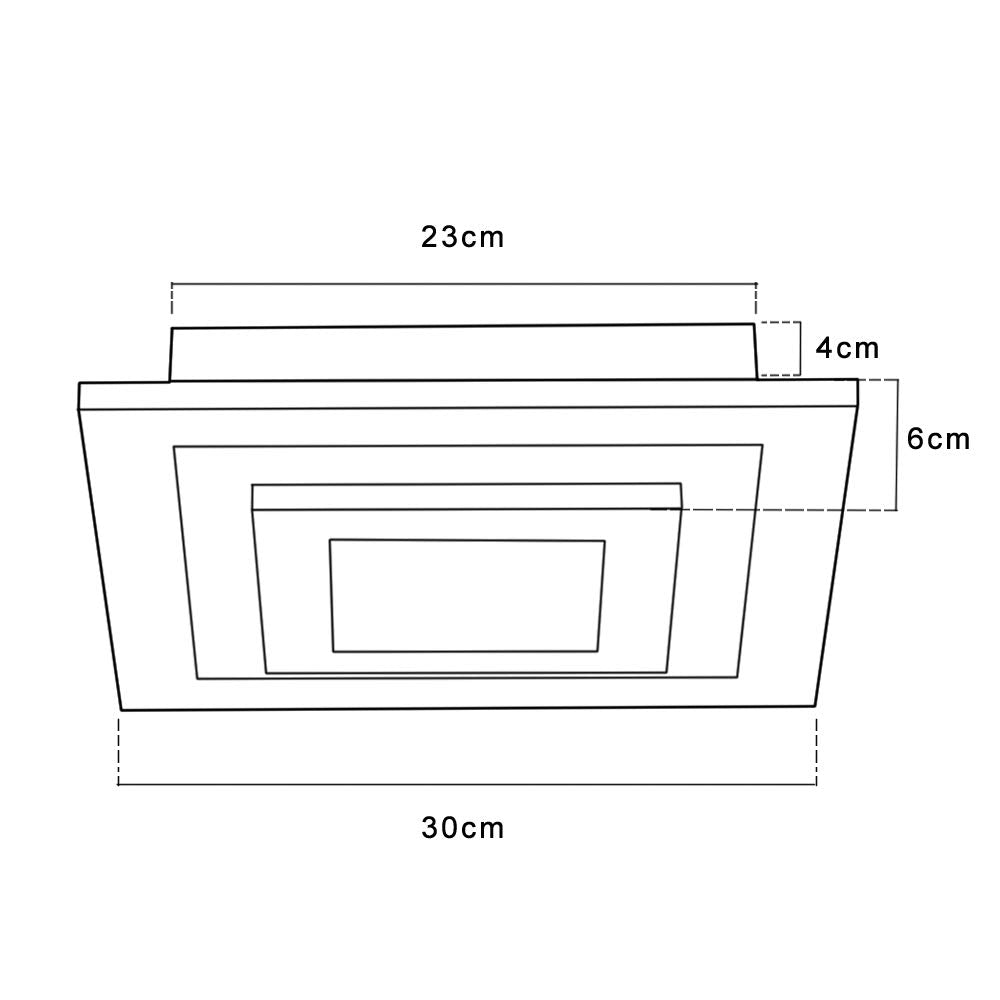 ZMH LED Deckenleuchte Wohnzimmer Deckenlampe: 30CM Wohnzimmerlampe Dimmbar Küchenlampe 23W Modern Acryl Schlafzimmerlampe mit Fernbedienung für Schlafzimmer Büro Küche