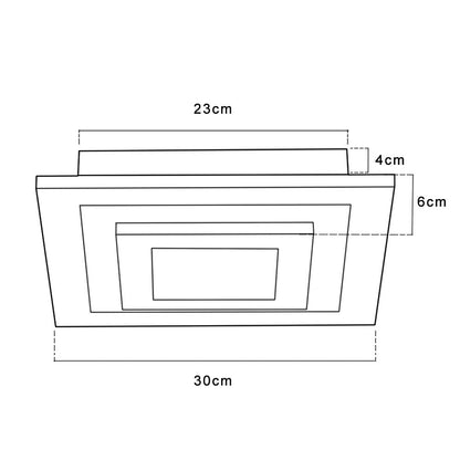 ZMH LED Deckenleuchte Wohnzimmer Deckenlampe: 30CM Wohnzimmerlampe Dimmbar Küchenlampe 23W Modern Acryl Schlafzimmerlampe mit Fernbedienung für Schlafzimmer Büro Küche