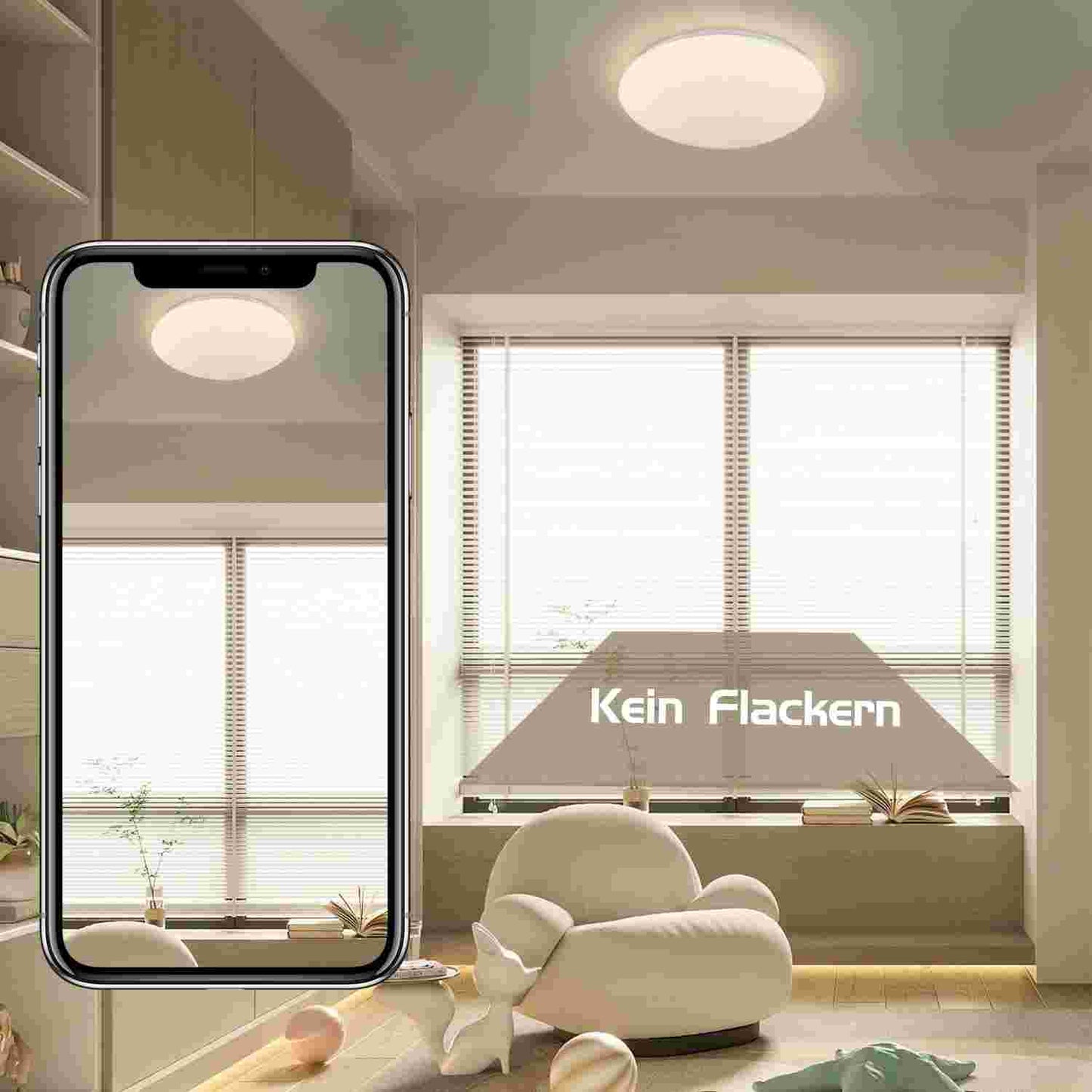 ZMH Deckenlampe LED Deckenleuchte Schlafzimmer - 37W Schlafzimmerlampe Sternenhimmel Dimmbar mit Fernbedienung Ø30cm Küchenlampe Deckenbeleuchtung Rund Flurlampe für Kinderzimmer Küche Flur Wohnzimmer