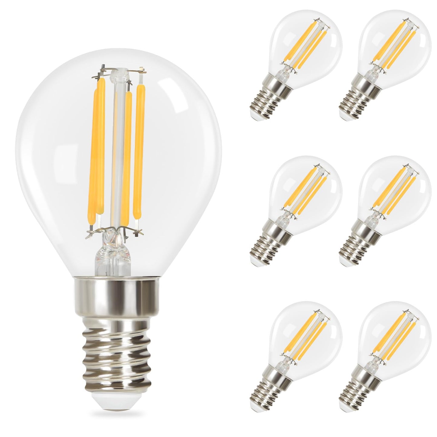 ZMH  6er LED Glühbirne Lampe: E14 Vintage Edison Glühlampe Warmweiß Filament Leuchtmittel G45 2700K Bulbs 4W Retro Birne Hochwertiges Glas Energiesparlampe für Hotel Café Haus Bar