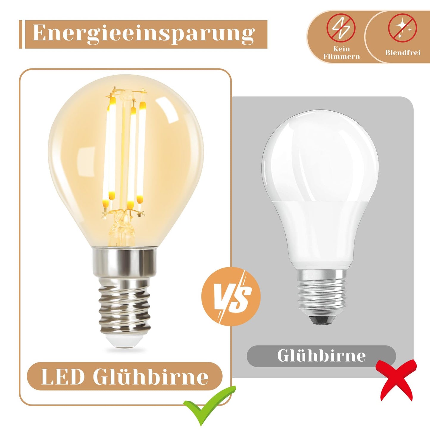 ZMH  6er LED Glühbirne Lampe: E14 Vintage Edison Glühlampe Warmweiß Filament Leuchtmittel G45 2700K Bulbs 4W Retro Birne Hochwertiges Glas Energiesparlampe für Hotel Café Haus Bar