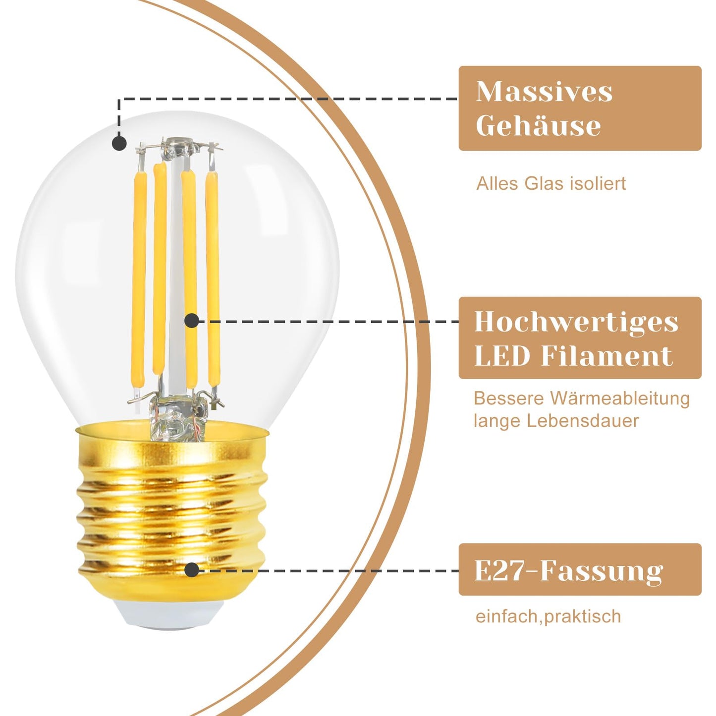 ZMH LED Glühbirne E27 Lampe: 6 stück Vintage Edison Glühlampe Warmweiß Retro Birne G45 2700K Bulbs 4W Filament Leuchtmittel Hochwertiges Glas Energiesparlampe für Hotel Café Haus Bar