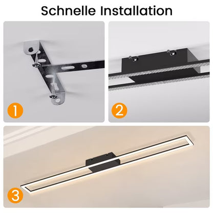 LED Deckenleuchte Whonzimmer 108cm Kristall Rechteckig Modern Dimmbar Deckenlampe 40W