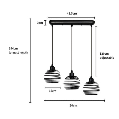 ZMH Pendelleuchte Esstisch Hängelampe Vintage: Schwarz Esstischlampe E27 Esszimmerlampe Retro Küche Industrial Hängeleuchte Metall Pendellampe für Esszimmer Wohnzimmer Arbeitszimmer Restaurant Büro