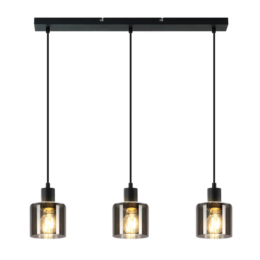 ZMH Pendelleuchte Esstisch Hängelampe Schwarz - Esstischlampe Hängend E27 Hängeleuchte Vintage 3 Flammig Esszimmerlampe Industrial Pendellampe Retro für Wohnzimmer Hotel Büro (ohne Leuchtmittel)