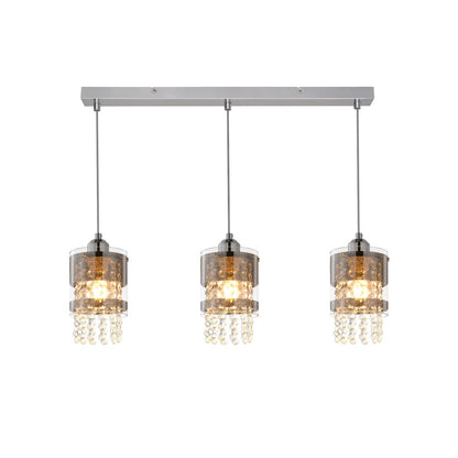 ZMH Pendelleuchte Modern Esstisch Hängelampe: 3 Flammig E27 Glas Hängeleuchte 150CM Max Höhenverstellbar Design Kristall Pendellampe für Wohnzimmer Schlafzimmer Küche Esszimmer Ohne Leuchtmittel