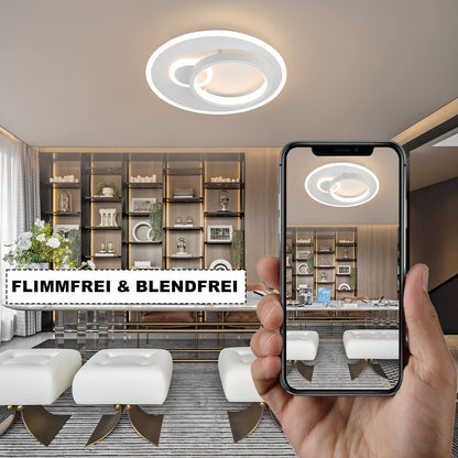 ZMH Deckenlampe Led Deckenleuchte Wohnzimmer - Dimmbar mit Fernbedienung Schlafzimmerlampe Modern Design Wohnzimmerlampe für Schlafzimmer Küche Arbeitszimmer Büro Jugendzimmer