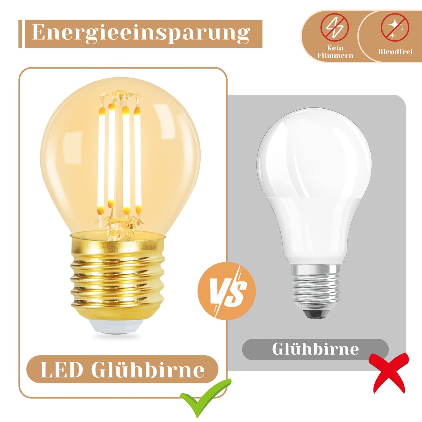 ZMH LED Glühbirne E27 Lampe: 6 stück Vintage Edison Glühlampe Warmweiß Retro Birne G45 2700K Bulbs 4W Filament Leuchtmittel Hochwertiges Glas Energiesparlampe für Hotel Café Haus Bar