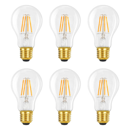 ZMH 6er pack LED E27 Glühbirne: A60 Vintage Lampe Edison Leuchtmittel 4W 2700K Warmweiss Glühlampe Retro Filament Birnen Bulb Energiesparlampe für Haus Café Bar - Nicht Dimmbar