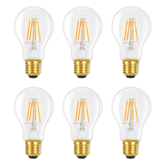 ZMH 6er pack LED E27 Glühbirne: A60 Vintage Lampe Edison Leuchtmittel 4W 2700K Warmweiss Glühlampe Retro Filament Birnen Bulb Energiesparlampe für Haus Café Bar - Nicht Dimmbar