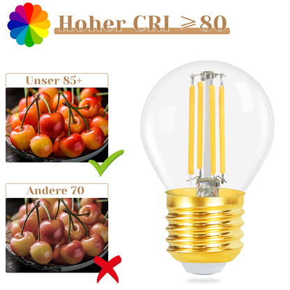 ZMH LED Gl¨¹hbirne E27 Lampe: 6 st¨¹ck Vintage Edison Gl¨¹hlampe Warmwei? Retro Birne G45 2700K Bulbs 4W Filament Leuchtmittel Hochwertiges Glas Energiesparlampe f¨¹r Hotel Caf¨¦ Haus Bar