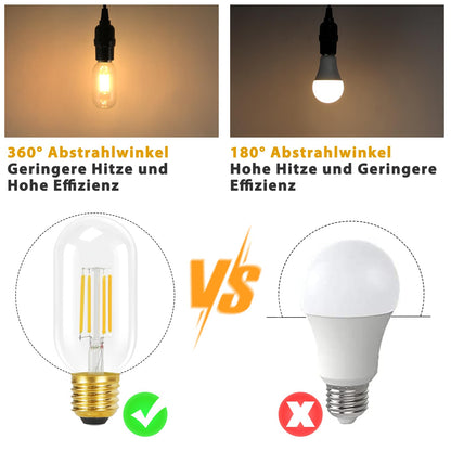 ZMH 4er pack E27 LED Warmweiss Gl¨¹hbirnen Vintage - T45 LED Leuchtmittel Lampe E27 Birnen 4W 2700K Energiesparlampe Light Bulbs Retro Edison Gl¨¹hlampen Filament Glas 360¡ã Abstrahlwinkel