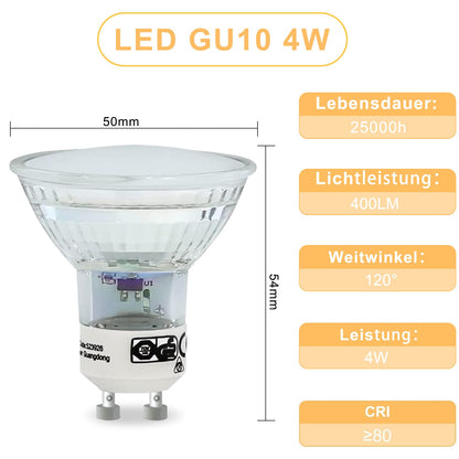 ZMH GU10 LED Warmweiss 5W Leuchtmittel Lampe Ersetzt 50W Glühbirne 3000K Energiesparlampe Abstrahlwinkel 110° Spot Nicht Dimmbar Reflektor Birne Glühlampen Strahler Spot LED GU10 6 pack