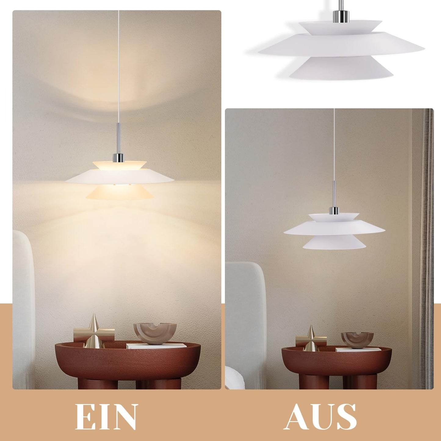 ZMH Pendelleuchte Esstisch Hängelampe Wohnzimmer - Esstischlampe Metall E14 Esszimmerlampe Hängend Modern Pendellampe 1 Flammig Höhenverstellbar für Esszimmer Küche Schlafzimmer(ohne Leuchtmittel)