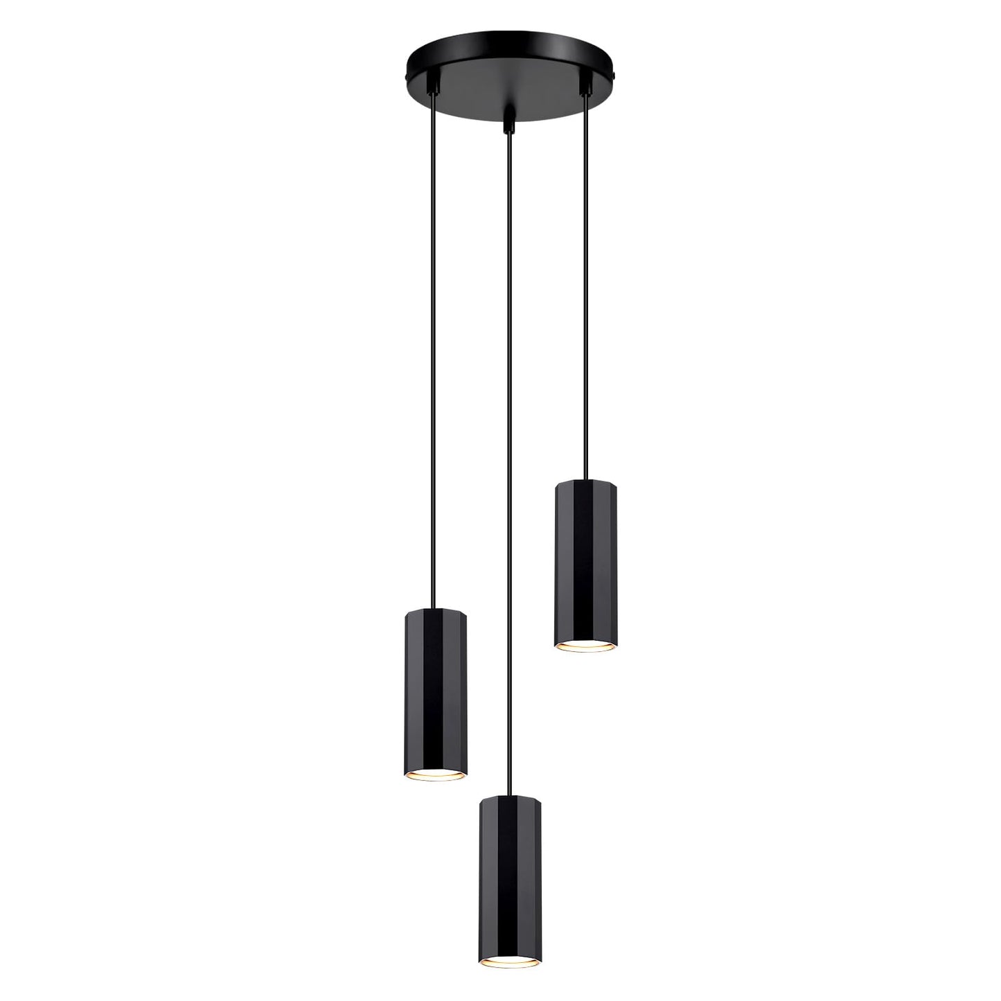 ZMH Hängeleuchte Esstisch Schwarz 3 Flammig - Hängelampe GU10 Wohnzimmer Pendelleuchte Modern Esszimmerlampe Hängend Metall Industrial für Innen Küche Schlafzimmer