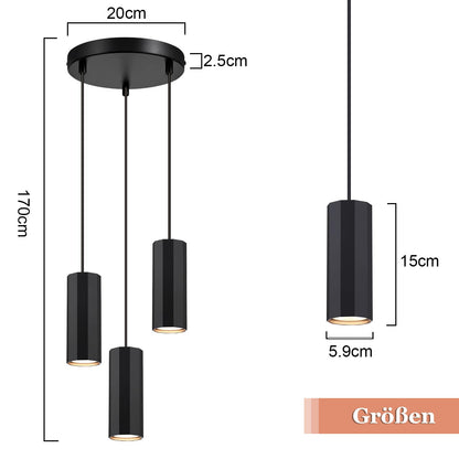 ZMH Hängeleuchte Esstisch Schwarz 3 Flammig - Hängelampe GU10 Wohnzimmer Pendelleuchte Modern Esszimmerlampe Hängend Metall Industrial für Innen Küche Schlafzimmer