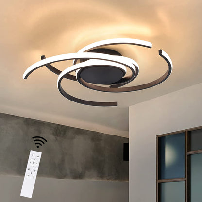 ZMH Deckenleuchte LED Deckenlampe Modern Wohnzimmerlampe Schwarz Dimmbar mit Fernbedienung Schlafzimmerlampe 77W Ring Design für Schlafzimmer Wohnzimmer Büro Flur Esszimmer