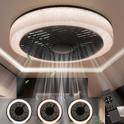 ZMH Led deckenventilator mit Beleuchtung - 39.5CM Modern Gro? Deckenlampe Fan Leise Fernbedienung Timing Wohnzimmerlampe Dimmbar Deckenleuchte Ventilator f¨¹r Schlafzimmer Wohnzimmer K¨¹che Esszimmer