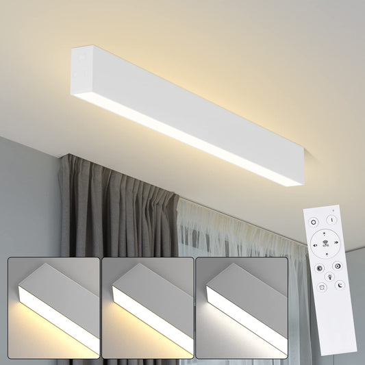 ZMH Deckenlampe LED Deckenleuchte Dimmbar - 53.6CM Wohnzimmerlampe Lang Bürolampe Küchenlampe Modern Design mit Fernbedienung 17W Büro Deckenbeleuchtung Panel für Wohnzimmer Schlafzimmer