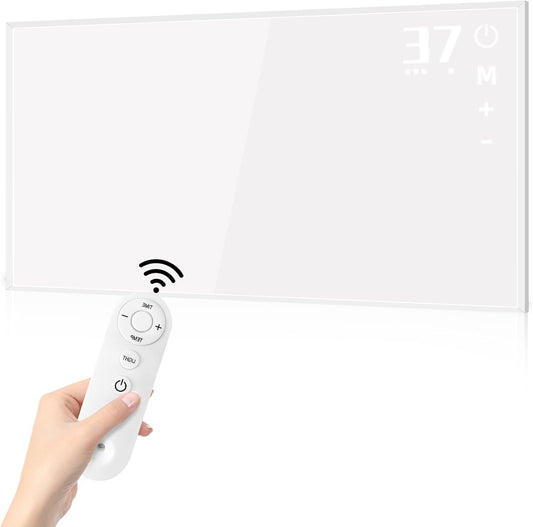 ZMH Infrarotheizung mit Thermostat Infrarot Wandheizung - 450W Elektroheizung mit Fernbedienung Elektrisch Heizung Energiesparend Standgerät Elektroheizkörper Wandmontage Heizgerät