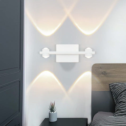 ZMH LED Wandleuchte innen Wandlampe Wohnzimmer - 5W Modern weiß Flurlampe Wandbeleuchtung 3000K Warmweiß Up Down Wandlicht Spot aus Metall Wanddeko Nachtlampe für Treppenhaus Schlafzimmer Kinderzimmer