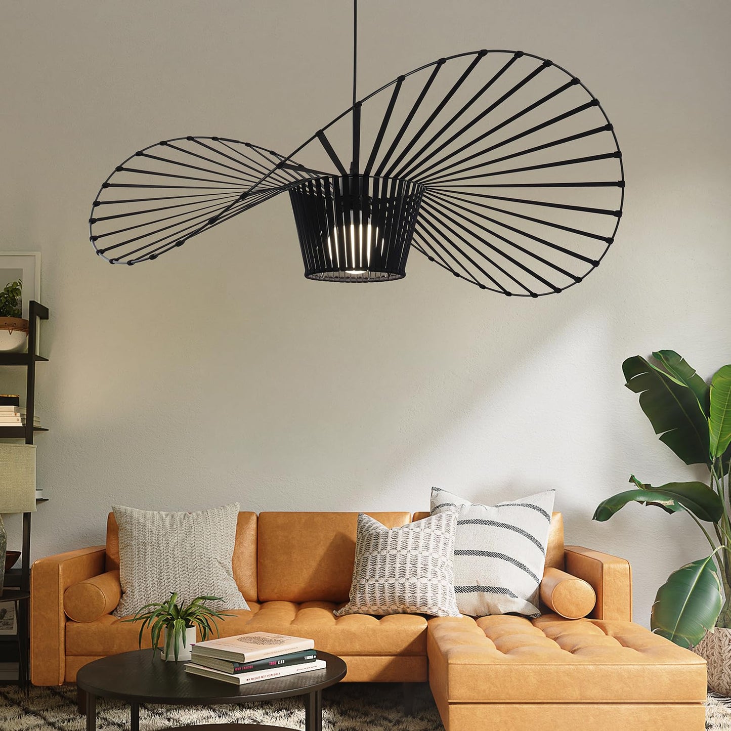 ZMH Hängelampe Wohnzimmer Pendelleuchte Schwarz - Esszimmerlampe Vertigo Esstisch 100CM Vintage E27 Höhenverstellbar Esszimmer Kreative Esstischlampe ohne Leuchtmittel