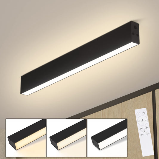 ZMH Deckenlampe LED Deckenleuchte Wohnzimmer - 53.6CM Wohnzimmerlampe Lang Schwarz Schlafzimmerlampe Modern Dimmbar mit Fernbedienung 17W Deckenbeleuchtung Panel für Schlafzimmer