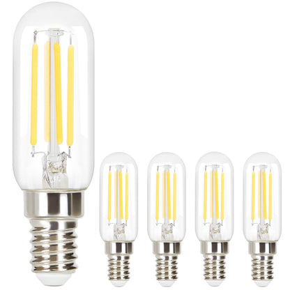 ZMH 4 Stück LED Glühbirne E14 Vintage Lampe - T25 Leuchtmittel 2700K 4W Edison Retro Glühlampe Warmweiß Filament Birne Glas Antike Energiesparlampe für Haus Hotel Bar Café