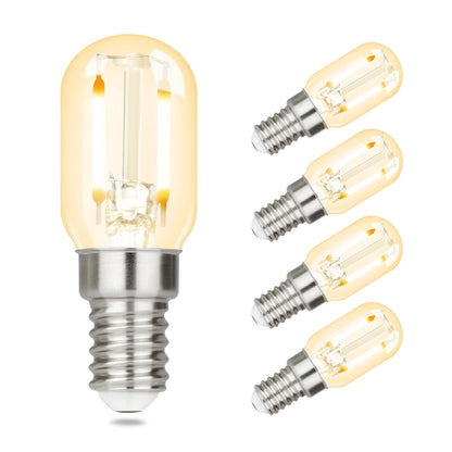 ZMH 4er pack E14 LED Warmweiss Glühbirne - Vintage LED Lampen T22 Retro Birne 2W 2700K Warmweiß Edison Leuchtmittel E14 Lampenfassung Kühlschranklampe Light Bulb Energiesparlampe - Nicht Dimmbar