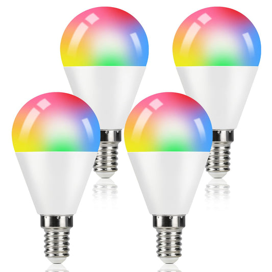 ZMH E14 LED Lampe RGB Glühbirne: 4er Pack Leuchtmittel dimmbare Edison Glühlampe mit Fernbedienung 3000K Warmweiß 4W Farbwechsel 16 Farbe 4 Dynamic Modes Farbige Birne Deko für Party Bar KTV