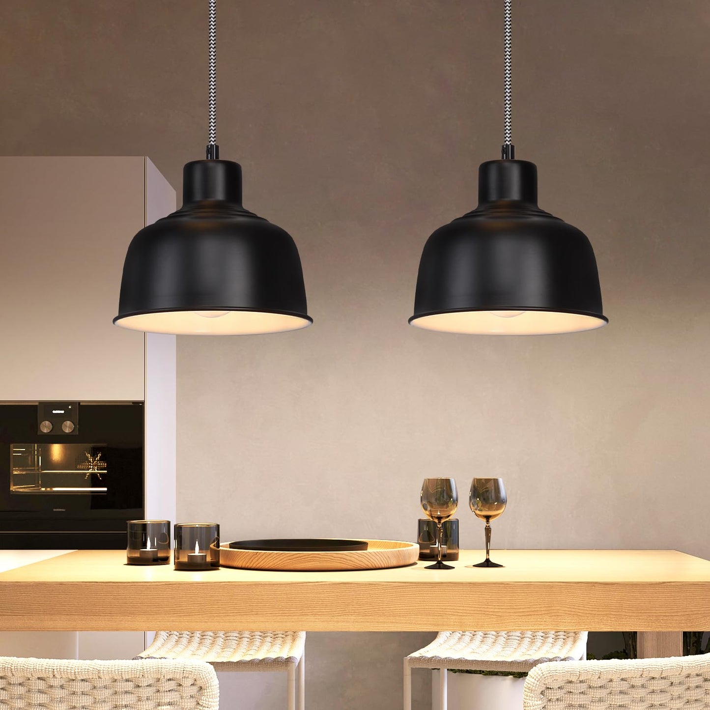 ZMH 2ER Pendelleuchte Esstisch Hängelampe Schlafzimmer: Vintage Hängeleuchte 1 flammig Industrial Schwarz Esszimmerlampe Retro Esstischlampe E27 Metall Pendellampe für Küche Wohnzimmer Restaurant