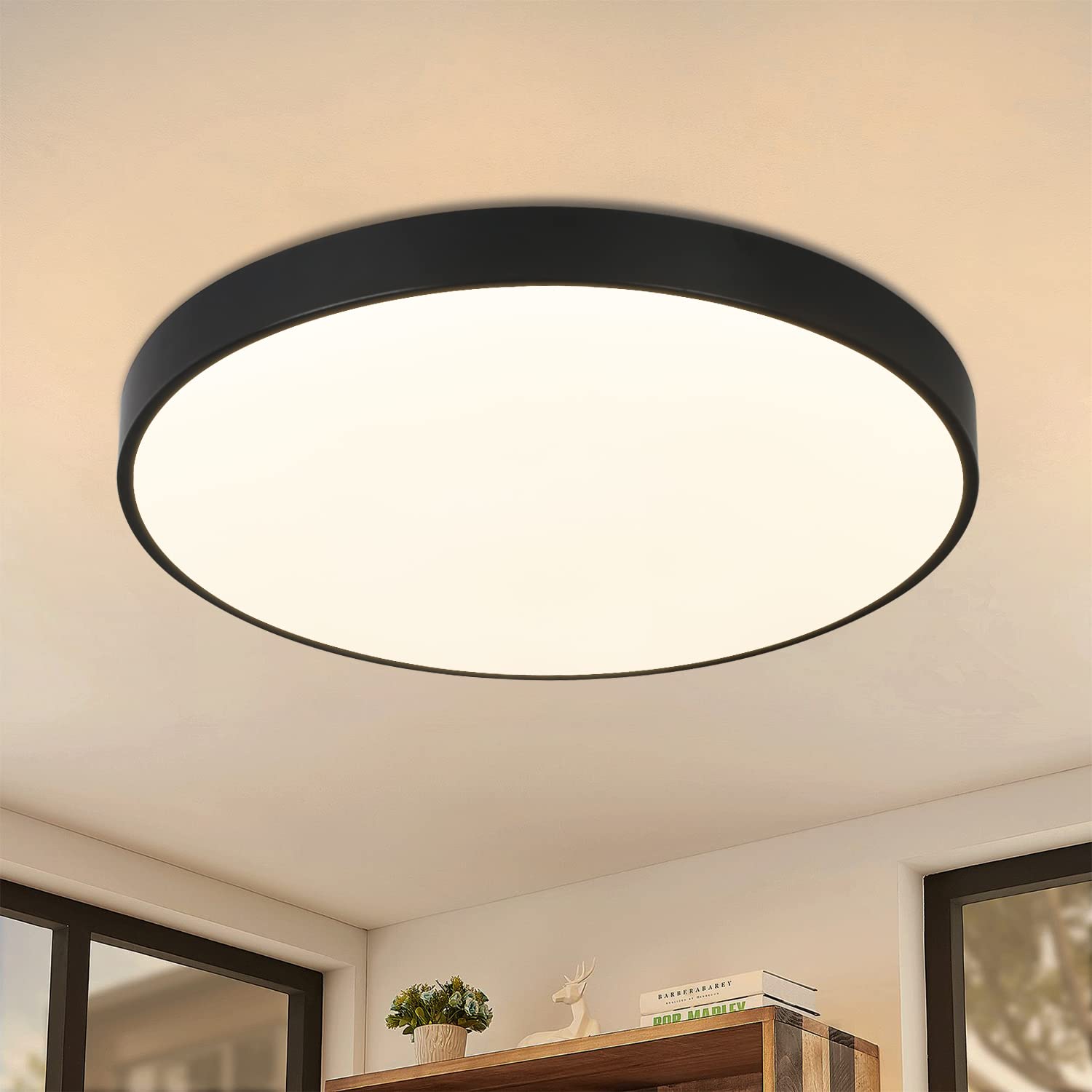 LED Deckenleuchte Schwarz Deckenlampe
