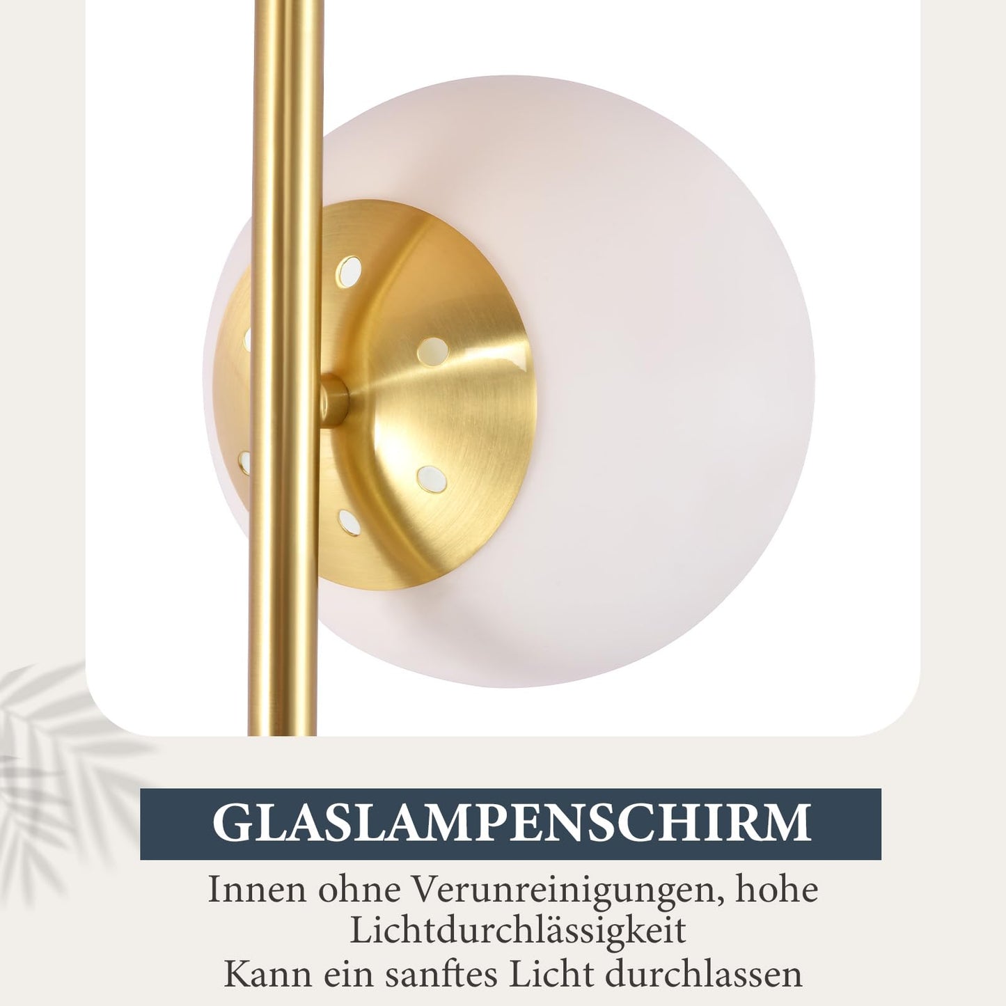 ZMH Stehlampe Wohnzimmer Modern Standleuchte - Gold Industrial Stehleuchte 3 Flammig mit Fußschalter Metall Design aus Weiß Glas Standlampe E27 Vintage Bodenlampe für Schlafzimmer Büro kinderzimmer