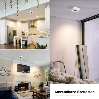 ZMH Deckenstrahler, LED-Aufbaustrahler ¨C 7 W Strahler, Deckenleuchte, Aufbaustrahler, Warmwei?, flacher Strahler, geeignet f¨¹r K¨¹che, Wohnzimmer, Esszimmer, Flur, Flur