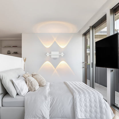 ZMH LED Wandleuchte innen Wandlampe Wohnzimmer - 5W Modern weiß Flurlampe Wandbeleuchtung 3000K Warmweiß Up Down Wandlicht Spot aus Metall Wanddeko Nachtlampe für Treppenhaus Schlafzimmer Kinderzimmer