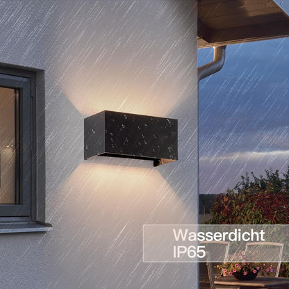 ZMH LED Wandleuchte Innen Wandlampe - Aussenlampe Schwarz Wandbeleuchtung Aussen Außenlampe Up Down IP65 Außenbeleuchtung 3000K Warmweiß Außenwandleuchte G9 für Hauswand Treppenhaus Flur Garten