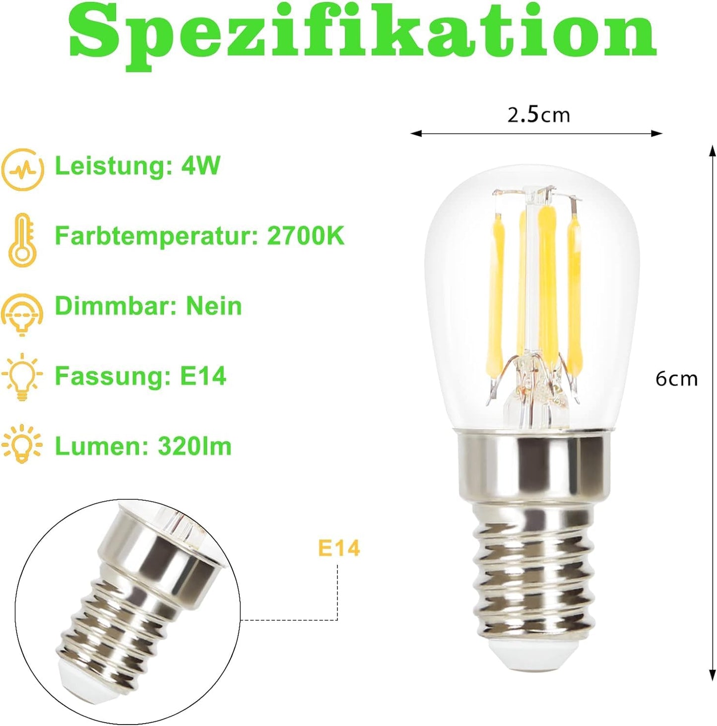 ZMH 10× LED E14 Glühbirne: ST25 Warmweiss Lampe Vintage Leuchtmittel 4W 2700K Edison Glühlampe Retro Filament Birnen Bulb Energiesparlampe für Haus Café Bar nicht Dimmbar