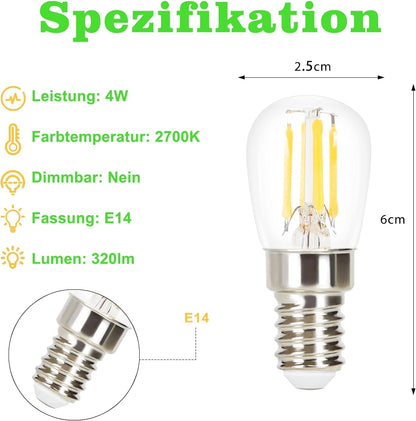 ZMH 10× LED E14 Glühbirne: ST25 Warmweiss Lampe Vintage Leuchtmittel 4W 2700K Edison Glühlampe Retro Filament Birnen Bulb Energiesparlampe für Haus Café Bar nicht Dimmbar