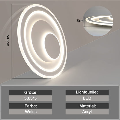 ZMH Deckenlampe LED Dimmbar Deckenleuchte: 50.5CM Weiß Wohnzimmerlampe RGB Acryl Schlafzimmerlampe Modern Rund Küchenlampe Design Bürolampe mit Fernbedienung für Wohnzimmer Schlafzimmer Küche Büro