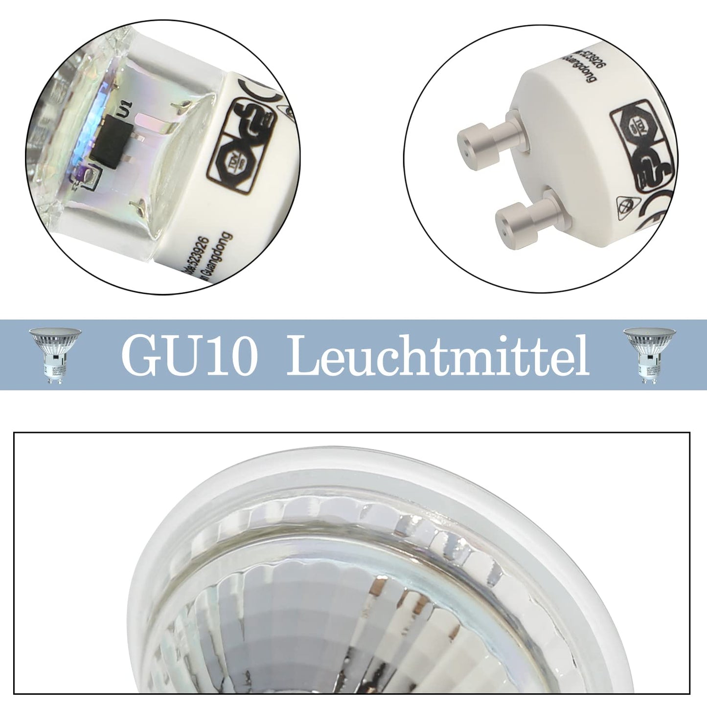 ZMH LED GU10 Warmweiss Leuchtmittel - 5er Pack LED Lampe 3W 240LM LED Strahler 3000K Warmweiß PAR16 Licht Glühbirne Spots GU10 Fassung 120° Strahlwinkel Reflektorlampe für Küche Büro Flur Wohnzimmer