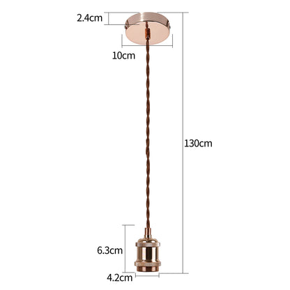 ZMH E27 Hängefassung Vintage Lampenaufhängung - Modern Schnurpendel Rosa Gold Hängefassung mit 1,3M Kabel Pendelleuchte Industrial mit Baldachin Schraubring Deckenbefestigung für Esszimmer, Bar, Cafe