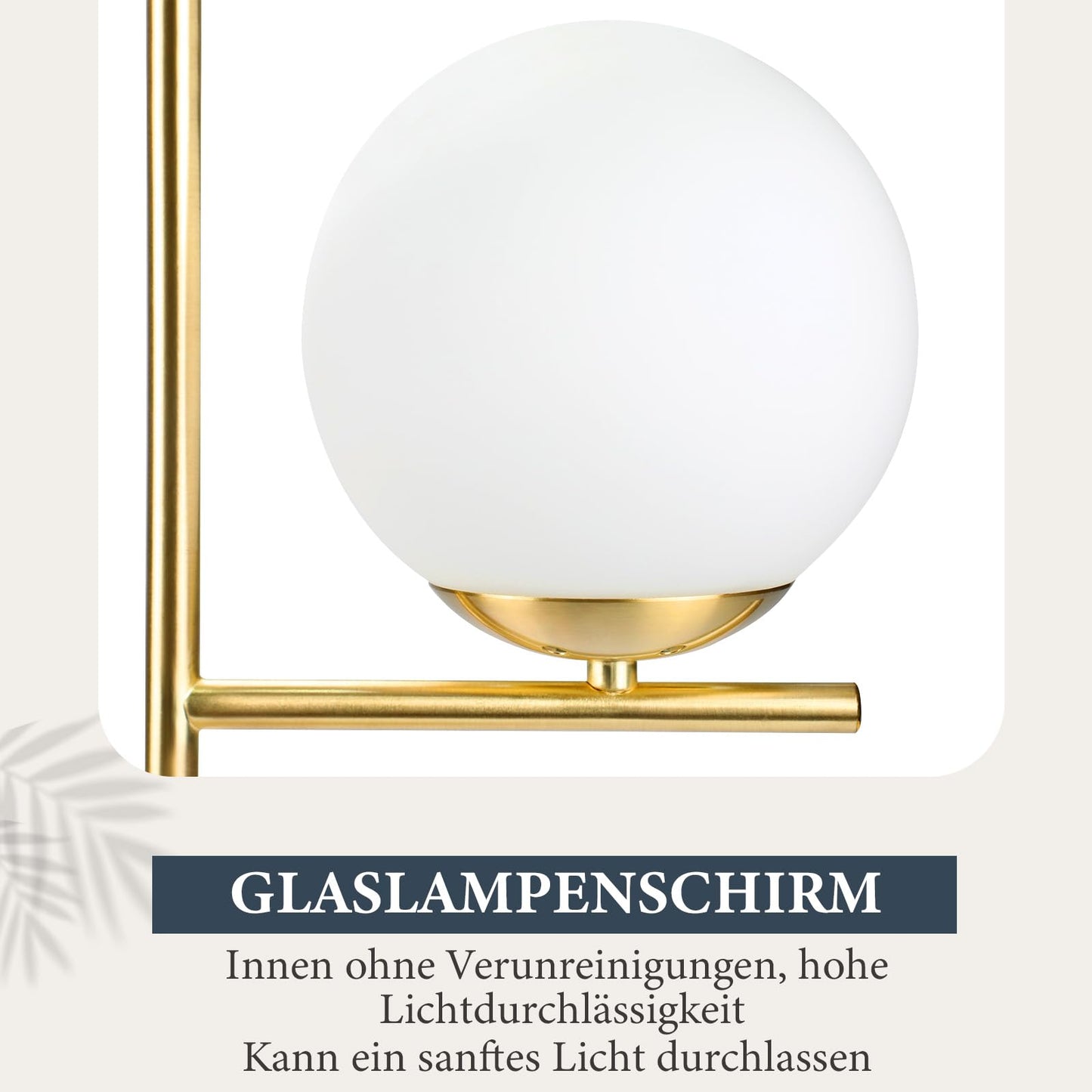 ZMH Tischlampe Wohnzimmer Modern Nachttischlampe - Tischleuchte Gold aus Weiß Glas E27 Fassung Industrial Nachttischleuchte Metall Design nachttischlampe mit Schalter für Schlafzimmer Büro