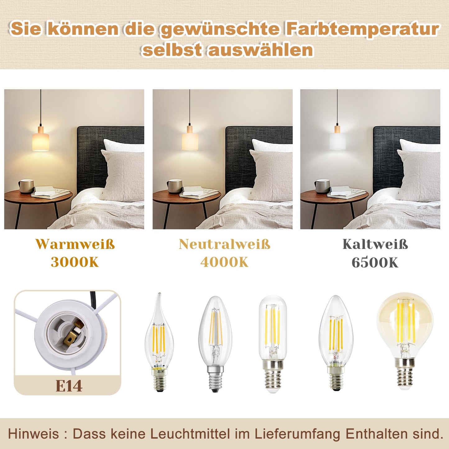 ZMH Pendelleuchte 1 Flammig 2ER Esstischlampe - Holz Stoffschrim Hängeleuchte E14 Esszimmerlampe Vintage Hängelampe Küche Pendellampe Flurlampe für Wohnzimmer Restaurant Schlafzimmer Flur