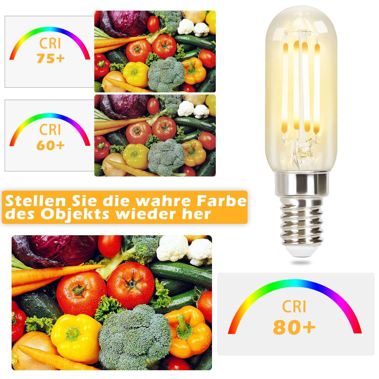 ZMH 4 Stück LED Glühbirne E14 Vintage Lampe - T25 Leuchtmittel 2700K 4W Edison Retro Glühlampe Warmweiß Filament Birne Glas Antike Energiesparlampe für Haus Hotel Bar Café