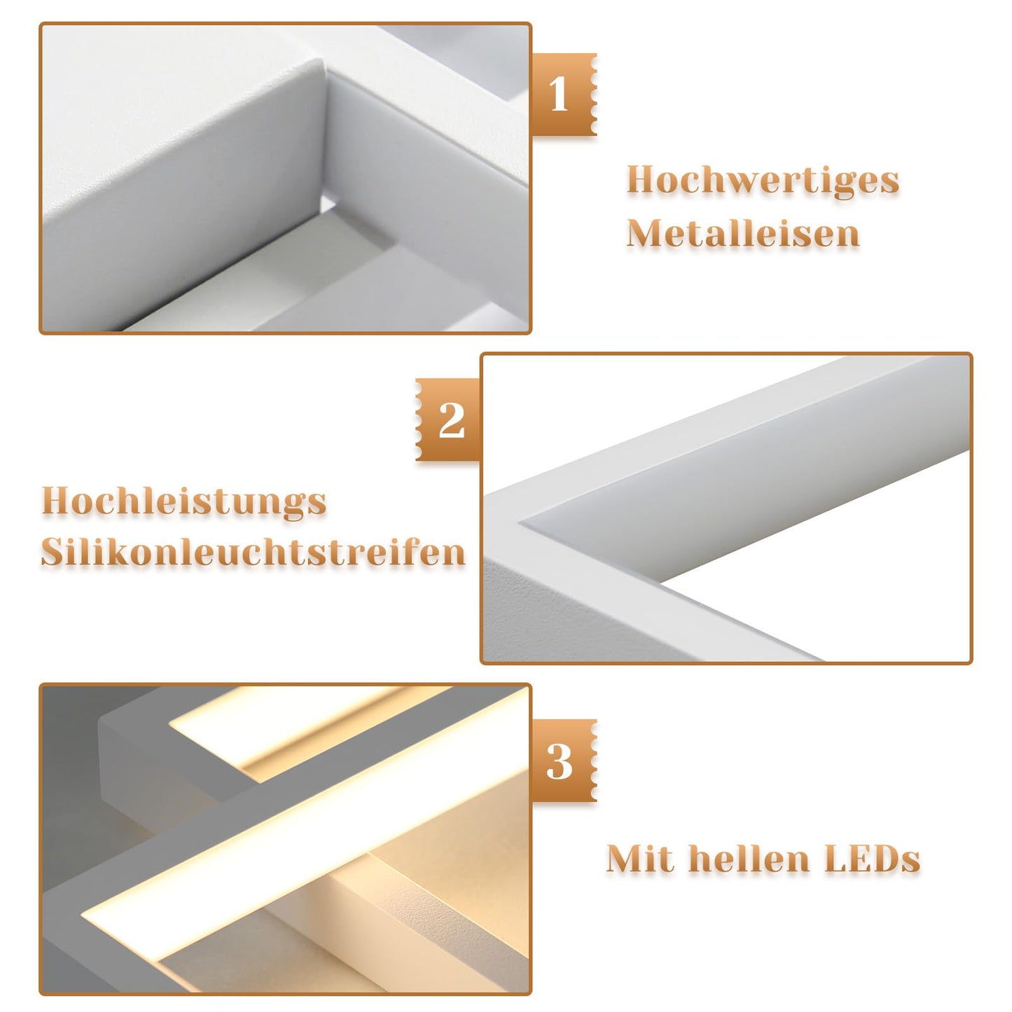 ZMH Deckenlampe LED Deckenleuchte Wohnzimmerlampe - 100cm Schlafzimmerlampe Dimmbar mit Fernbedienung 88W Wohnzimmer Deckenbeleuchtung Modern Küchenlampe Groß Weiß für Schlafzimmer Esszimmer Küche