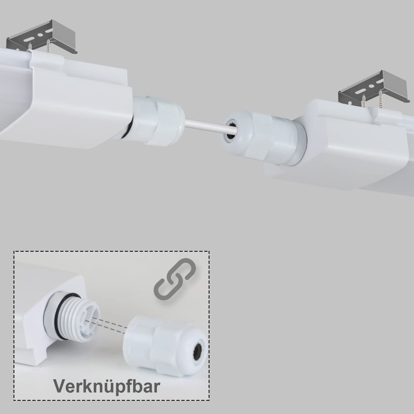 ZMH Feuchtraumleuchte LED 120CM Werkstattlampe - 36W 3960LM Deckenlampe IP65 Wasserfest Kellerlampe Neutralweiß 4000K Leuchtstoffröhre für Garage Werkstatt Feuchtraum Küche Warenhaus Büro Bad